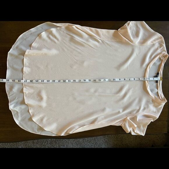 Acrobat Top Blouse 100% silk, short sleeve, cream, size S - Picture 10 of 10